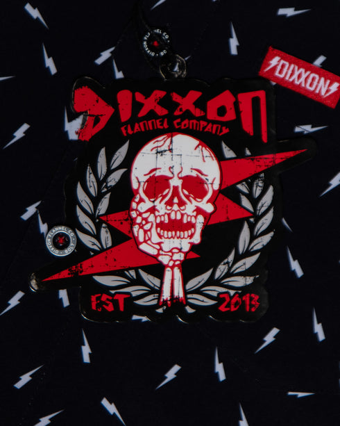 BOLT BLACK/WHITE PARTY SHIRT SHORT SLEEVE BUTTON UP  - MENS